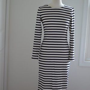 J.Crew Long Sleeved Midi Striped Dress